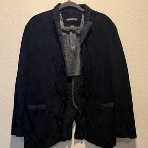 John Varvatos Black Open-Front Blazer